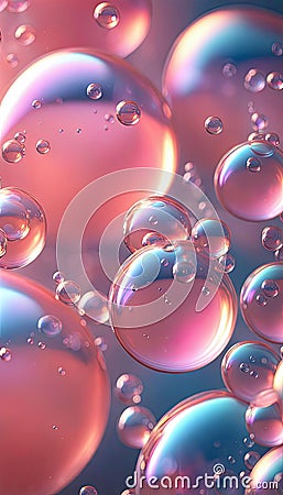 3d transparent soap bubbles of different sizes, abstract background, Calming Rhythms, Stock Photo