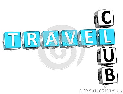 3D Travel Club Crossword Stock Photo