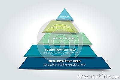 3d triangle infographic, chart, scheme, diagram, table, schedule, element Vector Illustration