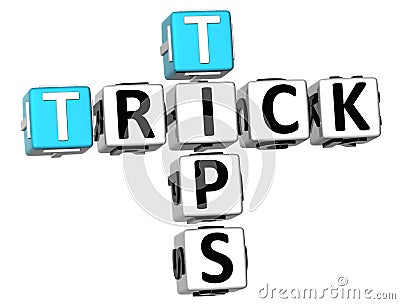 3D Trick Tips Crossword Stock Photo