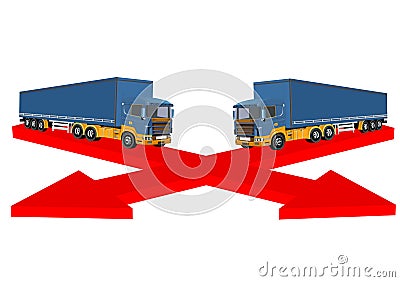 3D trucks, vector concept design Vector Illustration