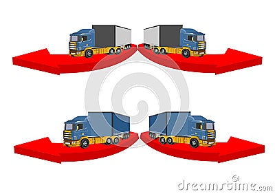 3D trucks, vector concept design Vector Illustration