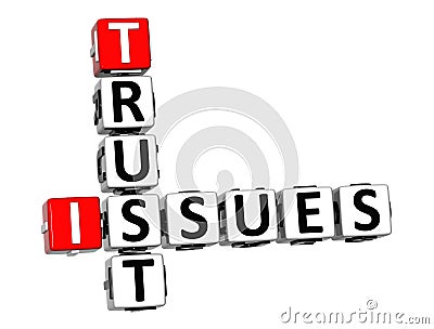 3D Trust Issues Crossword Stock Photo