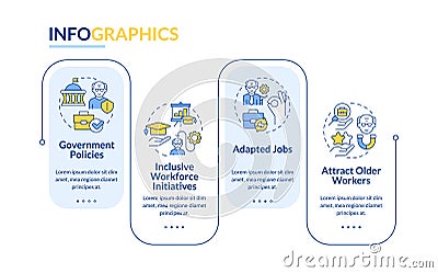 Unretirement layout with thin line icons concept Vector Illustration