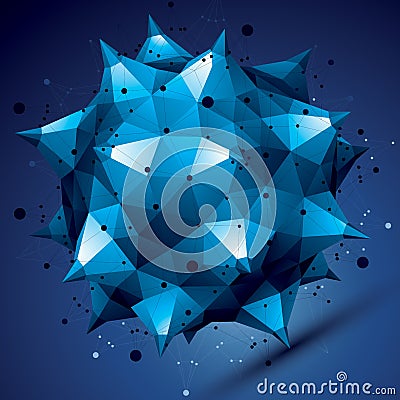 3D vector abstract design object, bright polygonal figure Stock Photo