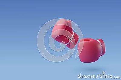 3d Vector Boxing with Red and Blue gloves, Sport and Game competition concept Vector Illustration