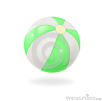 3d Vector Colorful Beach Ball, Summer Journey, Time to Travel Concept. Eps 10 Vector Vector Illustration