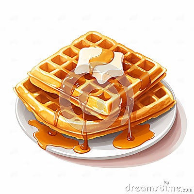 Vector Waffles On White Background Stock Photo