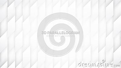 3D Vector Parallelogram Shapes White Abstract Background Vector Illustration