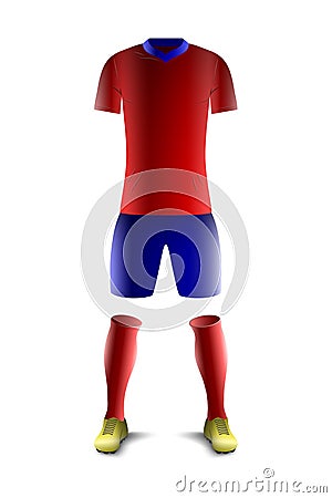 Red and Blue Soccer Uniform Template Vector Illustration