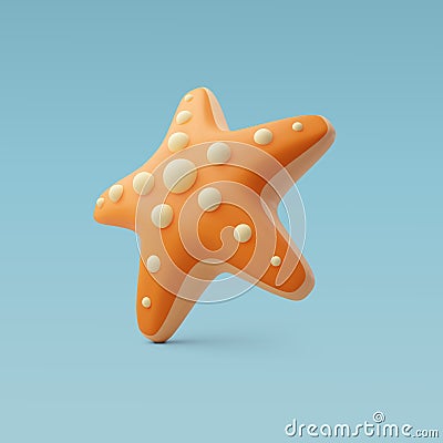 3d Vector StarFish, Summer Journey, Time to Travel Concept Vector Illustration