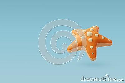 3d Vector StarFish, Summer Journey, Time to Travel Concept Vector Illustration