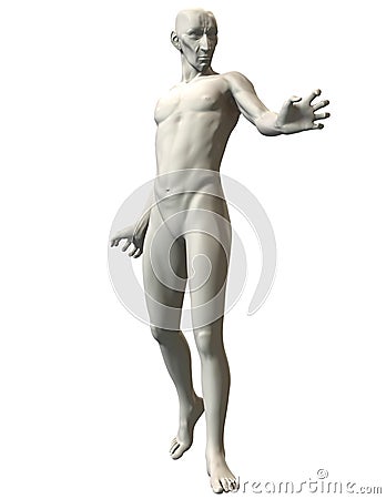 3D Villain Pose Reference Force Choke Stock Photo