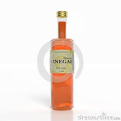 3D vinegar glass bottle Stock Photo