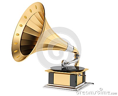 3D Vintage gramophone Stock Photo