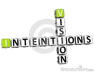 3D Vision Intentions Crossword Stock Photo