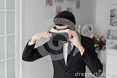 3d vision technology concep, virtual glasses Stock Photo