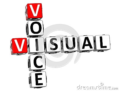 3D Visual Voice Crossword Stock Photo