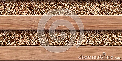 3D wallpaper background, Wooden High quality rendering decorative wall tile. Cartoon Illustration