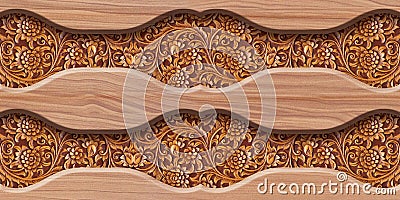 3D wallpaper background, Wooden High quality rendering decorative wall tile. Cartoon Illustration