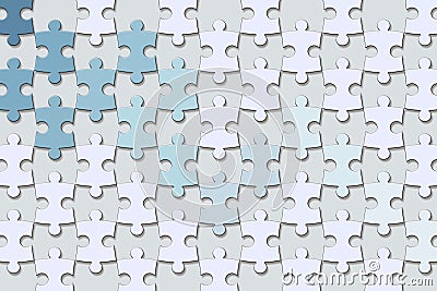 3d wallpaper texture, jigsaw puzzle pieces light blue background Stock Photo