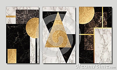 3d wallpaper for wall frames. resin geode and abstract art, functional art, like watercolor geode painting. golden, black and whit Stock Photo