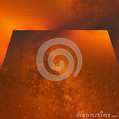 3D Warm Orange Abstract Art Backgrounds Stock Photo