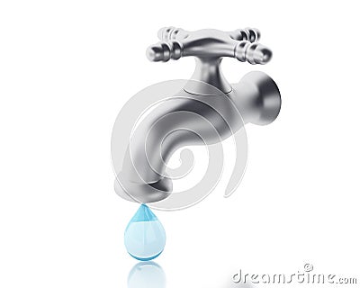 3d water tap Cartoon Illustration