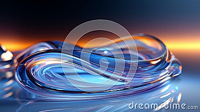 3d wave like transparent object generative AI Stock Photo