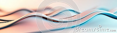 3D wave patterns flowing across a metallic surface soft lighting enhancing depth and shadow contrasts Wave patterns Soft Stock Photo