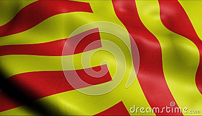 3D Waving Belgium City Flag of Peer Closeup View Stock Photo