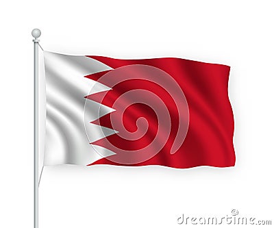 3d waving flag Bahrain Isolated on white background Stock Photo