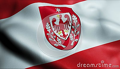 3D Waving Germany City Flag of Teltow Closeup View Stock Photo