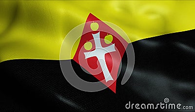 3D Waving Netherlands Municipality Flag of Best Closeup View Stock Photo