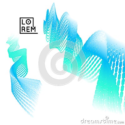 3D Wavy Background. Dynamic Effect. Abstract Vector Illustration. Design Template. Modern Pattern. Vector Illustration