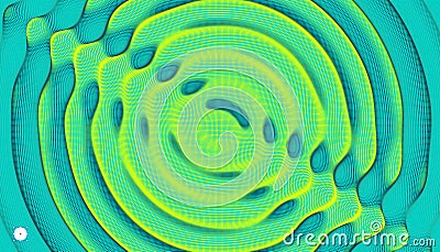 3D wavy background with ripple effect. Vector illustration with particle. 3D grid surface Vector Illustration