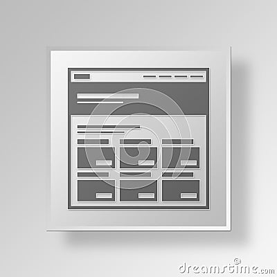 3D Website grid layout icon Business Concept Stock Photo