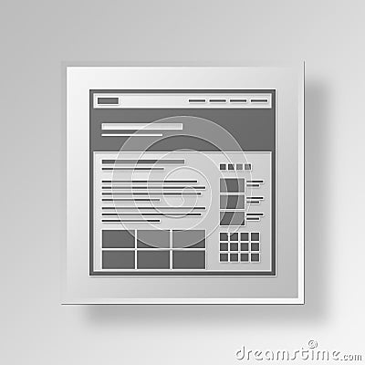 3D Website about page layout icon Business Concept Stock Photo