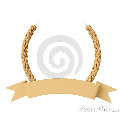 3D wheat symbol with empty text area Stock Photo