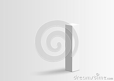 3d white bar column on white background. 3d rendering Stock Photo