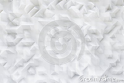 3D white concrete, plaster pattern, asymmetric and geometric abstract structures on textured Background. Stock Photo