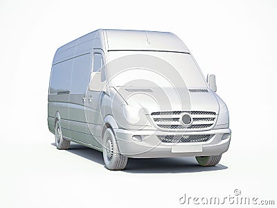 3d White Delivery Van Icon Stock Photo