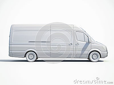 3d White Delivery Van Icon Stock Photo