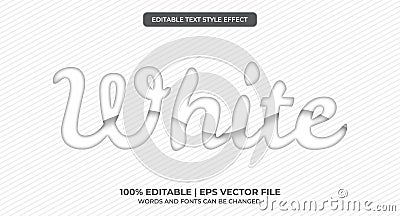 3d White Embossed Vector text style effect, Editable Text Effect Vector Illustration