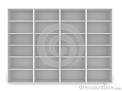 3d white empty shelf Stock Photo