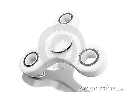 3d white fidget spinner Cartoon Illustration