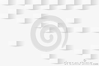 3d white geometric background. Abstract white background. White seamless texture with shadow. Vector Illustration