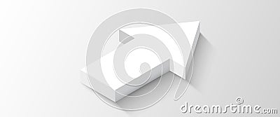 3d white minimalist arrow symbol Vector Illustration