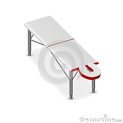 3D Folding Massage Table Vector Illustration