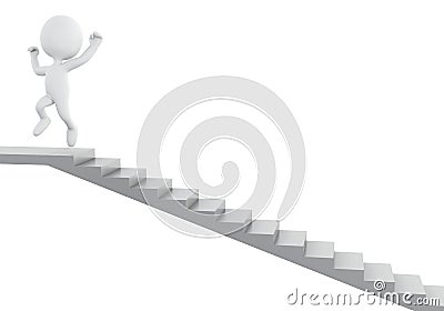 3d White people climbing stairs. Success in business. Stock Photo